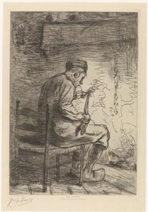 Interieur conheceu roker The Smoker (título no objeto) de Jozef Israëls