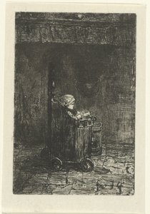 Criança na cadeira alta de Jozef Israëls