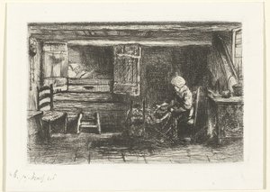 Duas figuras em um interior de Jozef Israëls