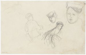 Quatro esboços de figuras de Jozef Israëls