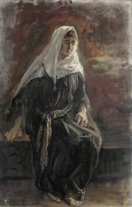 Mulher sentada, provavelmente Michal de Jozef Israëls