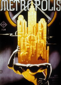 Poster para o lançamento húngaro de Metropolis, dirigido por Fritz Lang, 1927