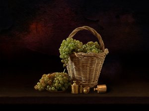 Natureza morta com uvas rústicas de Juan Antonio Palacios