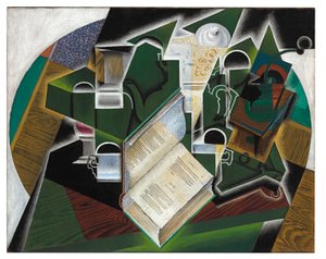 Livro, cachimbo e óculos de Juan Gris