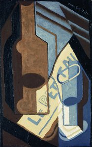 Garrafa e copo; Garrafa e copo, 1921 de Juan Gris