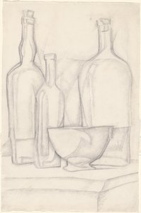 Garrafas e tigela de Juan Gris