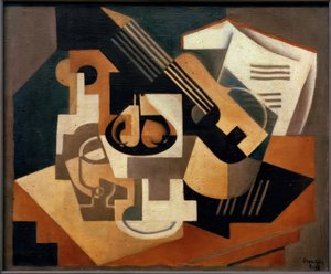 Guitarra e fruteira de Juan Gris