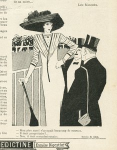 Ilustração de J Gris (1887-1927) em Le Lire, 02/10/09 - Moda, Chapéu, Vida dos Ricos, Hippismo - Mulheres de Juan Gris