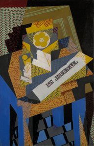 Jornal e Prato de Frutas de Juan Gris