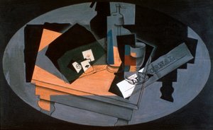 Cartas de jogar e sifão, 1916. de Juan Gris