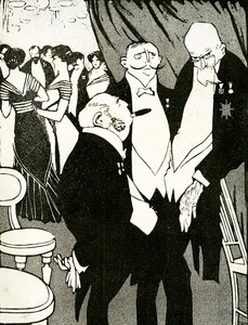 Enviado russo debate a defesa da Turquia com outros líderes durante uma conferência em 1908. de Juan Gris