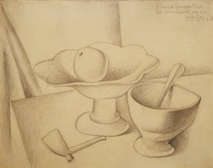 Natureza-morta com prato de frutas; Nature Morte au Compotier, 1919 de Juan Gris