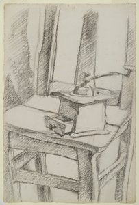 The Coffee Grinder (1911) (carvão sobre papel) de Juan Gris