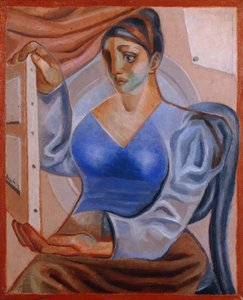 Mulher com uma pintura; A mulher no quadro, de Juan Gris