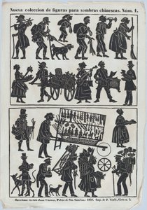 Folha 1 de figuras para bonecos de sombra chineses, 1859.