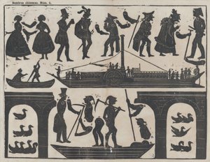 Folha 4 de figuras para bonecos de sombra chineses, ca. 1850-70.
