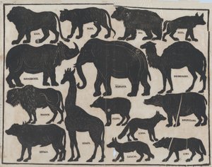 Folha 5 de figuras para bonecos de sombra chineses, ca. 1850-70.