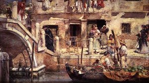 Sobre um canal veneziano (óleo sobre painel)