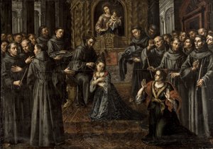 Santa Clara de Assis (1194-1253) - Barroco: A profissão de Santa Clara de Ruiz Soriano, Juan (1701-1763) de Juan Ruiz Soriano