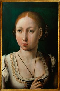 Juana, a Louca, esposa de Filipe, o Belo, filha de Isabel de Castela ... de Juan de (attr. to) Flandes