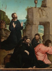 "Agonie dans le jardin des oliviers" (A Agonia no Jardim) Peinture de Juan de Flandes (verso 1465-1519) 1514-1519 Dim 110x84 cm Museo del Prado, Madrid de Juan de Flandes