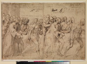 Dois estudos para "Santo Estêvão sendo levado ao seu martírio" (reto), 1556