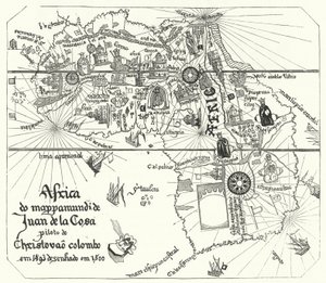 África, do mapa do mundo de Juan de la Cosa de 1500 (gravura) de Juan de la (after) Cosa