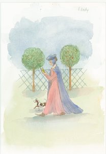 Uma senhora medieval em um jardim, 2004. de Judith Dobie