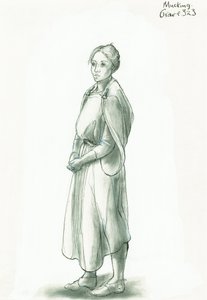 mulher anglo-saxônica, c5-10 século, c1990-2010 de Judith Dobie