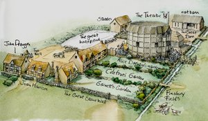 Teatro de Burbage, New Inn Yard, Shoreditch, Hackney, Londres, c1576 2016. de Judith Dobie