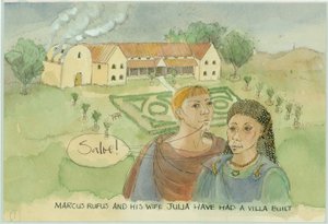 Marcus e Julia, com sua recém-construída vila, 2003. de Judith Dobie