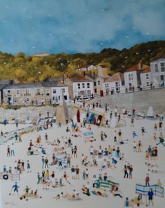 Mousehole Beach, 2018 (gouache sobre papel) de Judy Joel