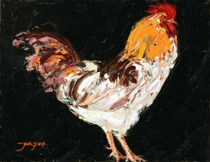 Retrato de um galo imponente de Jukyong Park