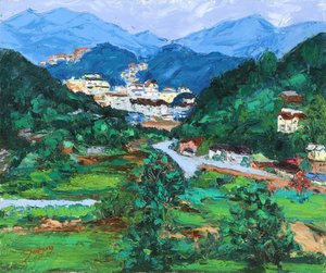 Aldeia tranquila nas montanhas