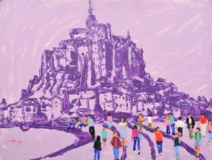 Passeio pelo Mont Saint-Michel em tons de roxo de Jukyong Park