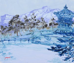 Pagode de Inverno Azul Tranquilo de Jukyong Park