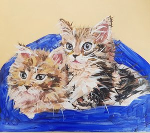 Dois gatinhos aconchegados