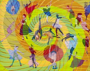 Movimento de dança vibrante