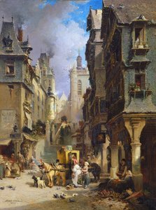 Cena de rua em Morlaix em 1830, 1870