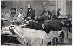 Paciente que recebe uma transfusão de sangue de uma cabra