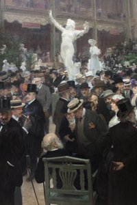 Uma sexta-feira, no salão des artistes francais. Pintura de Jules Alexandre Grun (1868-1939), Oil On Canvas, Arte Francesa