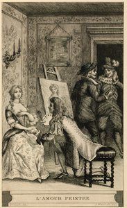 Cena de amor pintor de Jules Armand Hanriot