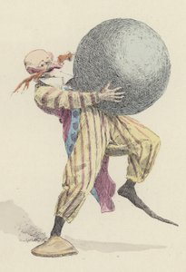 Palhaço segurando bola grande (cor litho)