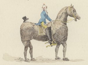 Palhaço no cavalo de fantasia (cor litho)