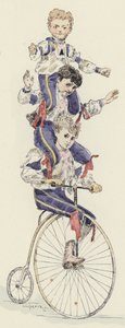 Acto de ciclismo (cor litho) de Jules Arsene (after) Garnier