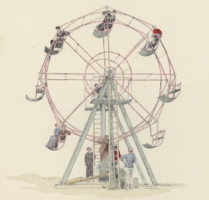 Roda do recinto da feira (cor litho) de Jules Arsene (after) Garnier
