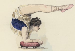 Ginasta fêmea a fazer suporte de cotovelo (cor litho)