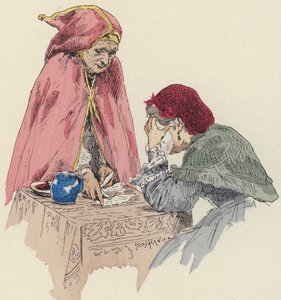 Fortune teller na feira (cor litho)