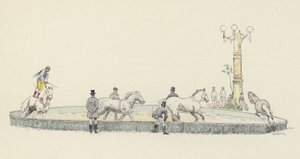 Acto do cavalo (cor litho) de Jules Arsene (after) Garnier
