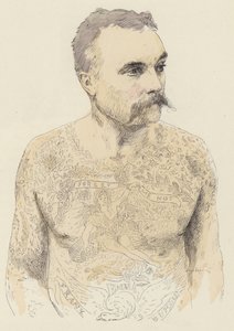 Tatuagens (cor litho) de Jules Arsene (after) Garnier